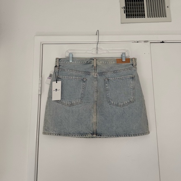 NWT 7 for all Mankind light wash denim mini skirt size 32 - Picture 5 of 12